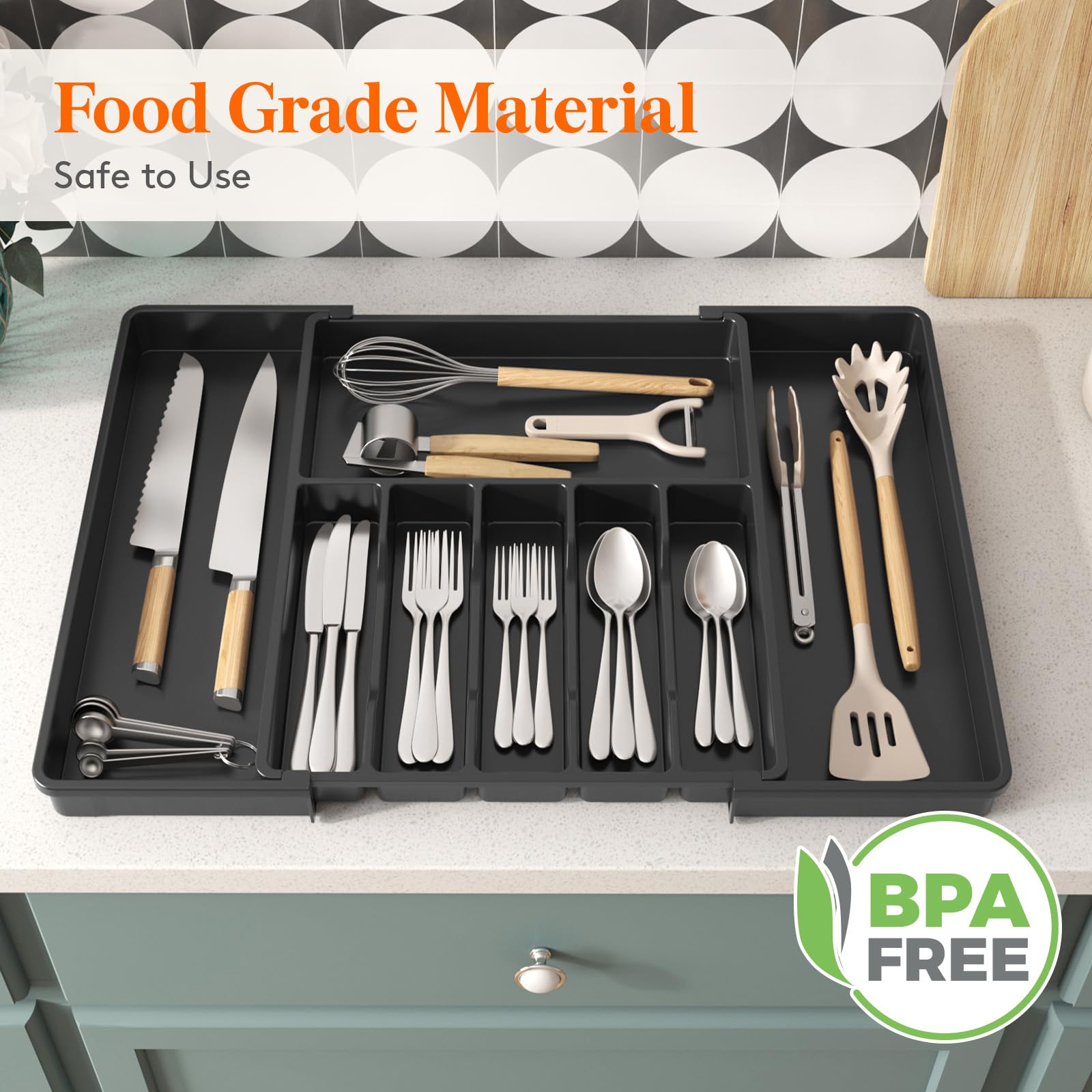 Lifewit sleek black finish for a tidy kitchen look