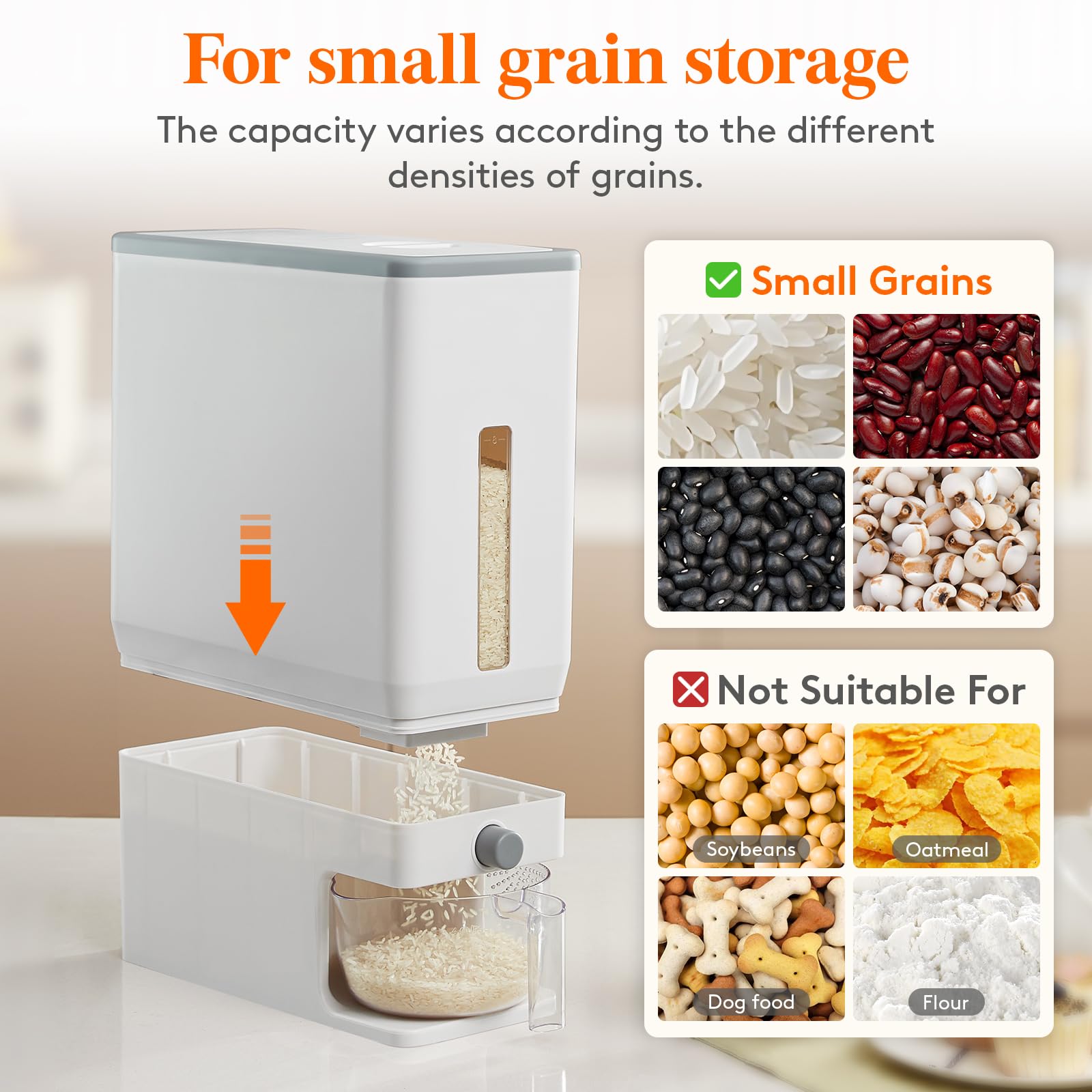 Lifewit smell-proof design helps keep kitchen air fresh and grains secure