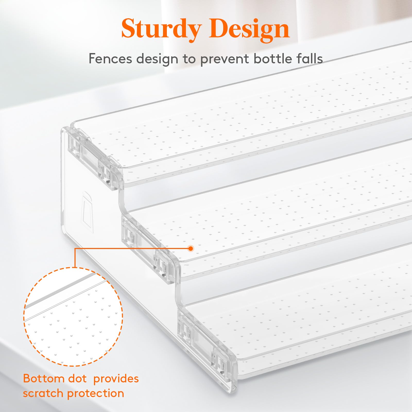 Lifewit spice rack clear tiers display helps keep pantry neat and accessible.