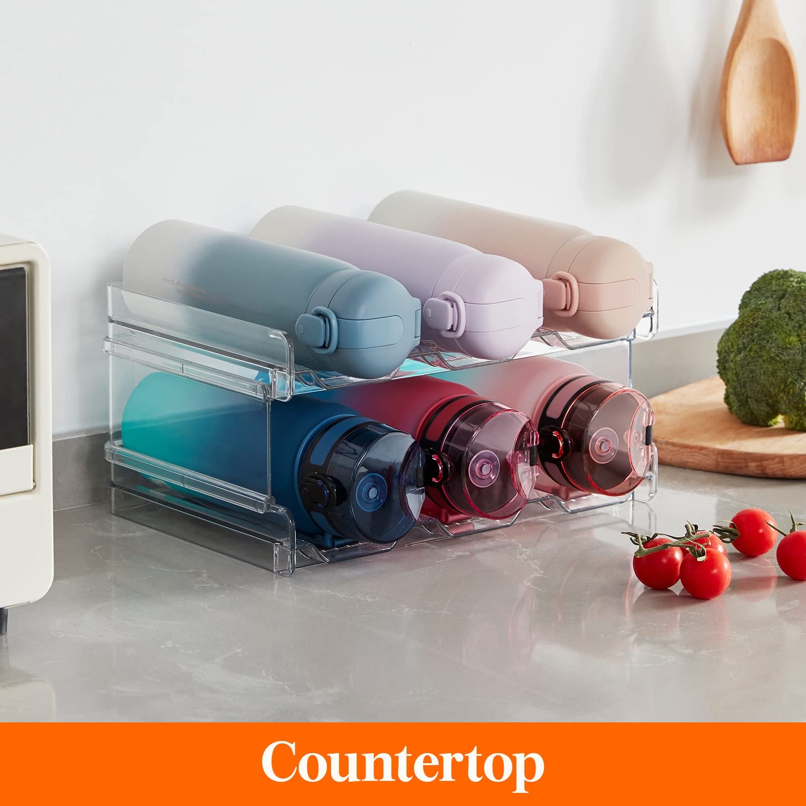Lifewit stackable bottle organizer durable, shatterproof plastic for long-lasting use.