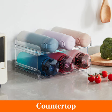 Lifewit stackable bottle organizer durable, shatterproof plastic for long-lasting use.