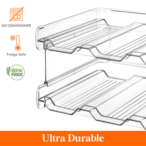 Lifewit stackable bottle organizer in cabinet offers easy pull-out access.