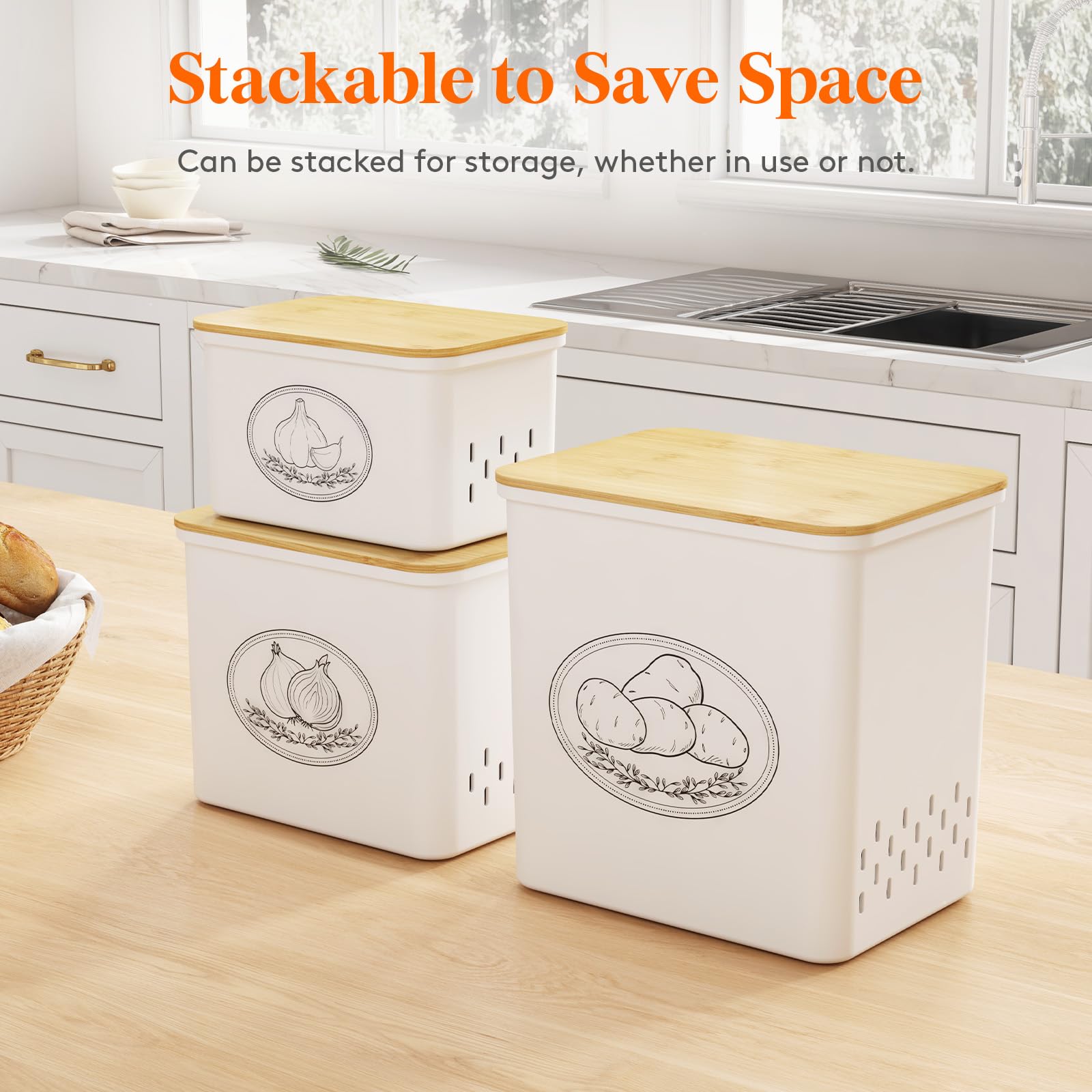 Lifewit stackable flat-top design saves counter and cabinet space.
