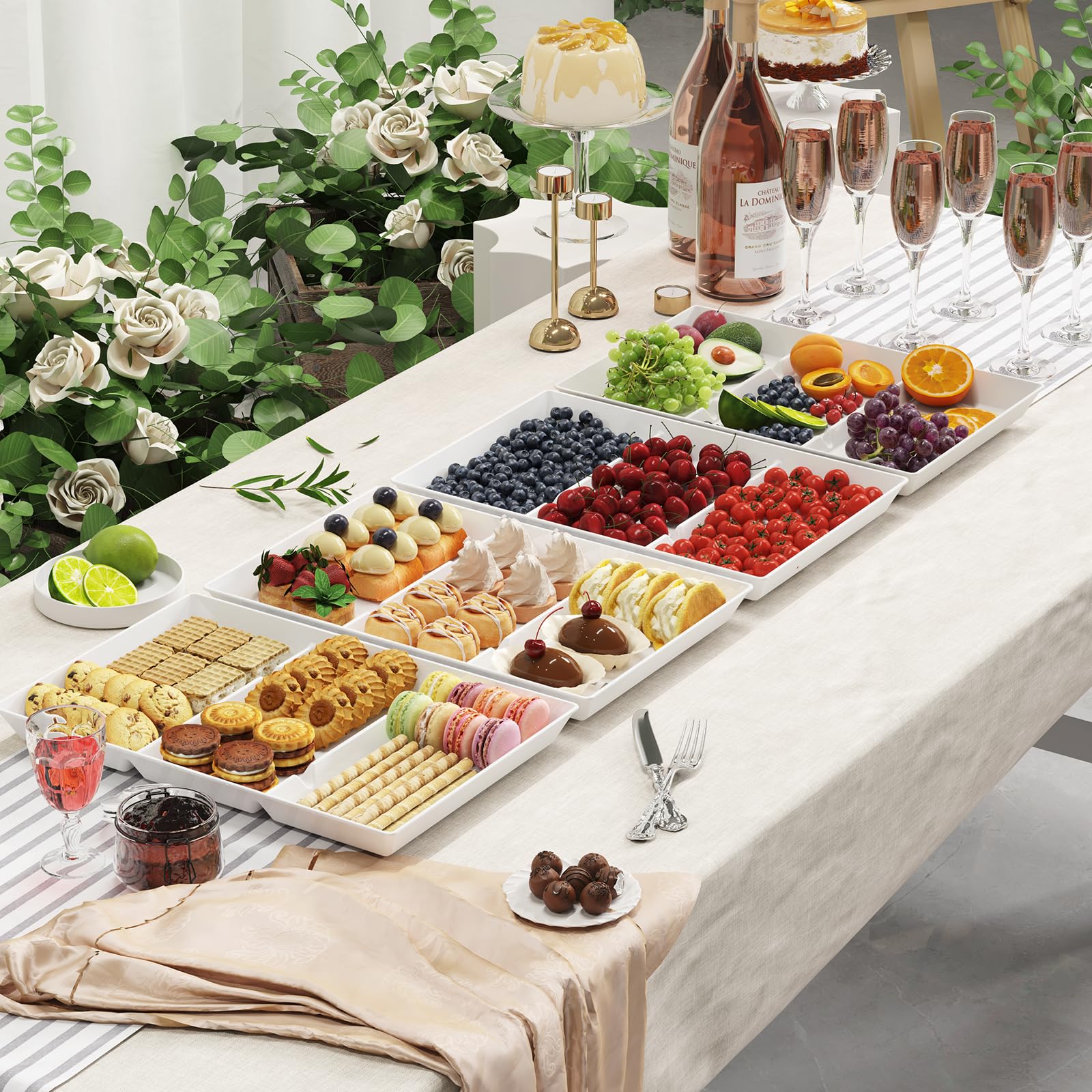 Lifewit stackable kitchen trays, space-saving storage.