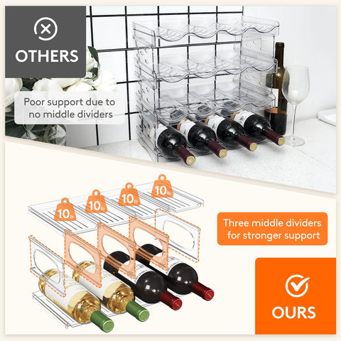 Lifewit stackable wine holder two layers saves space while cooling bottles