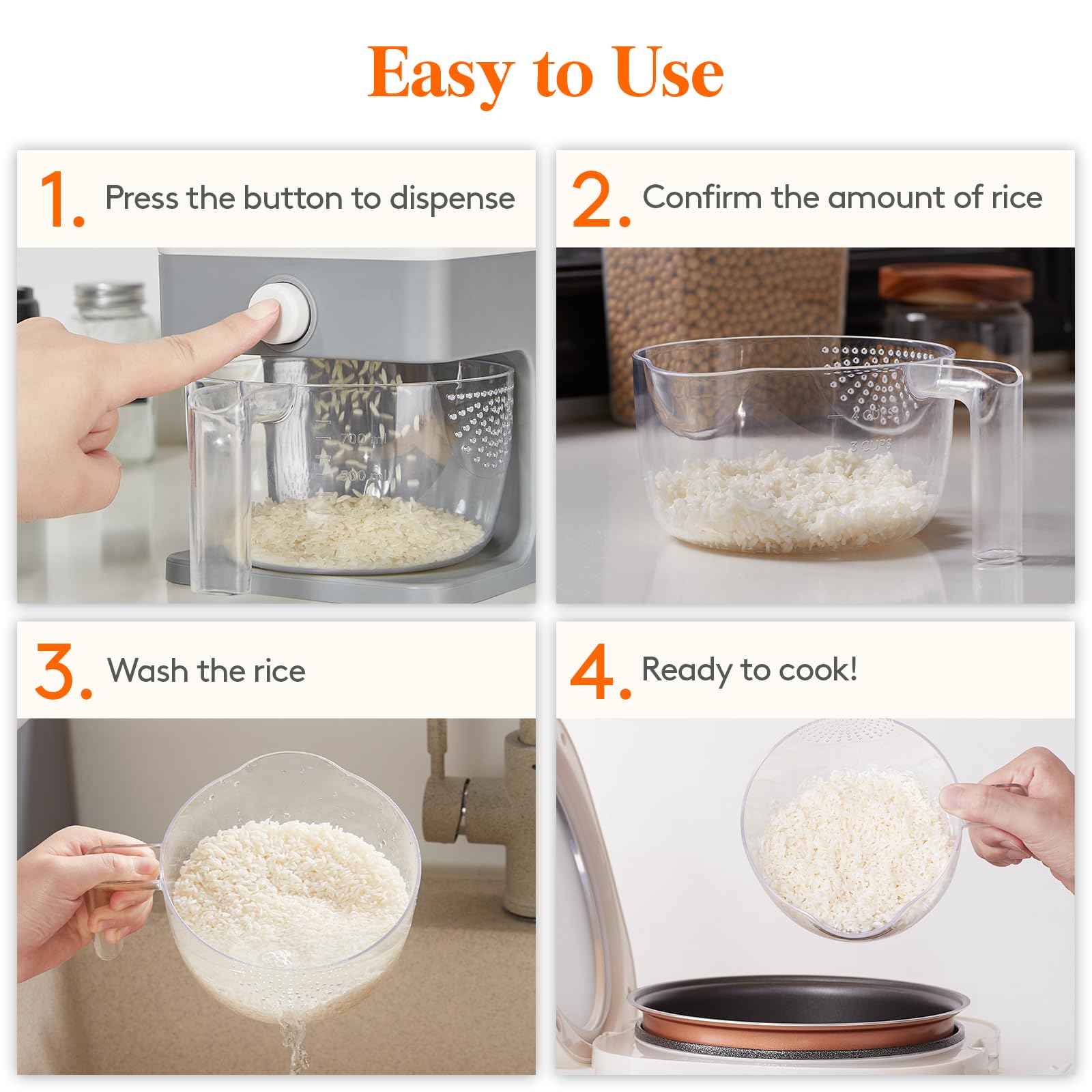 Lifewit container stores other grains like soybeans and beans