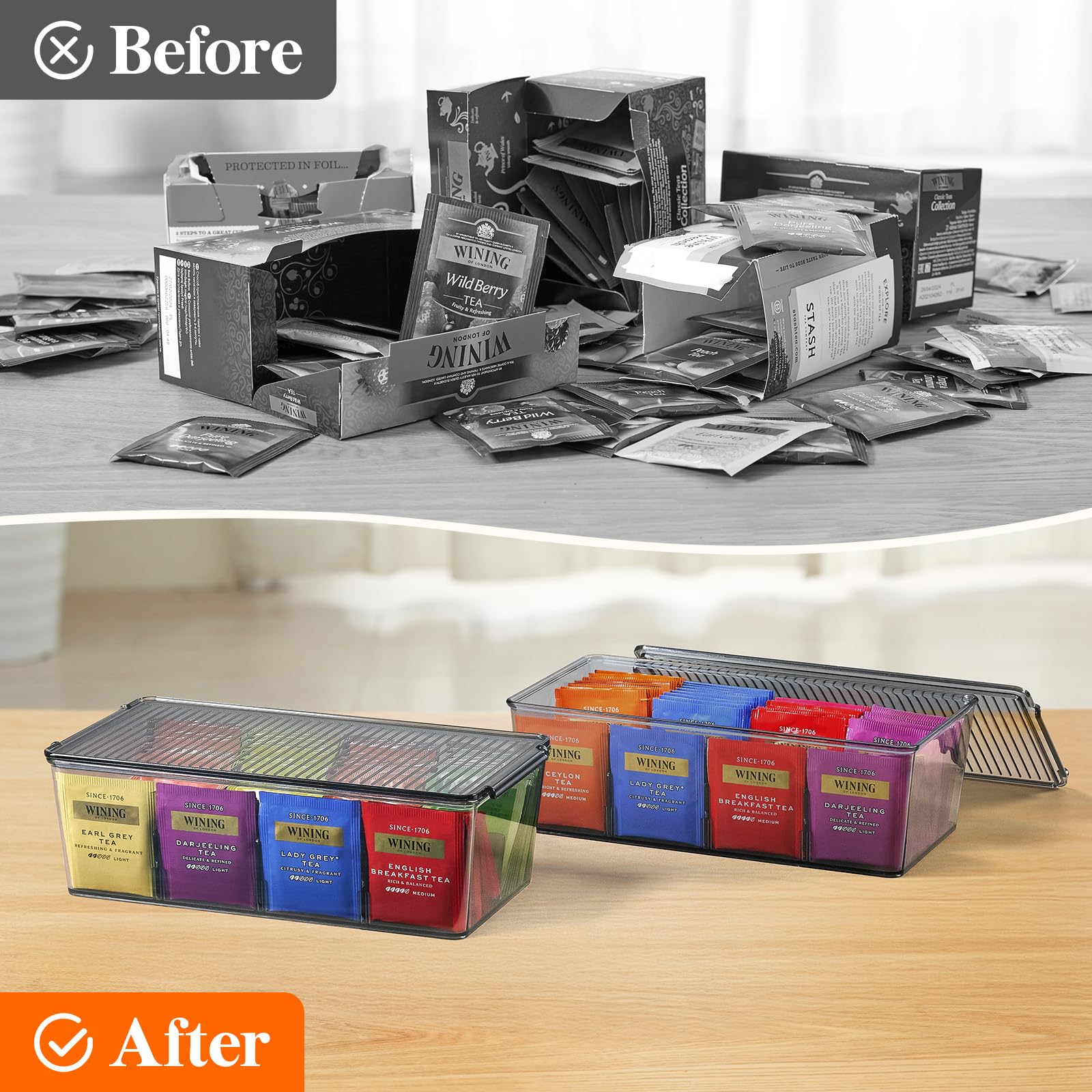 Lifewit clear shatter-resistant material makes contents visible at a glance.