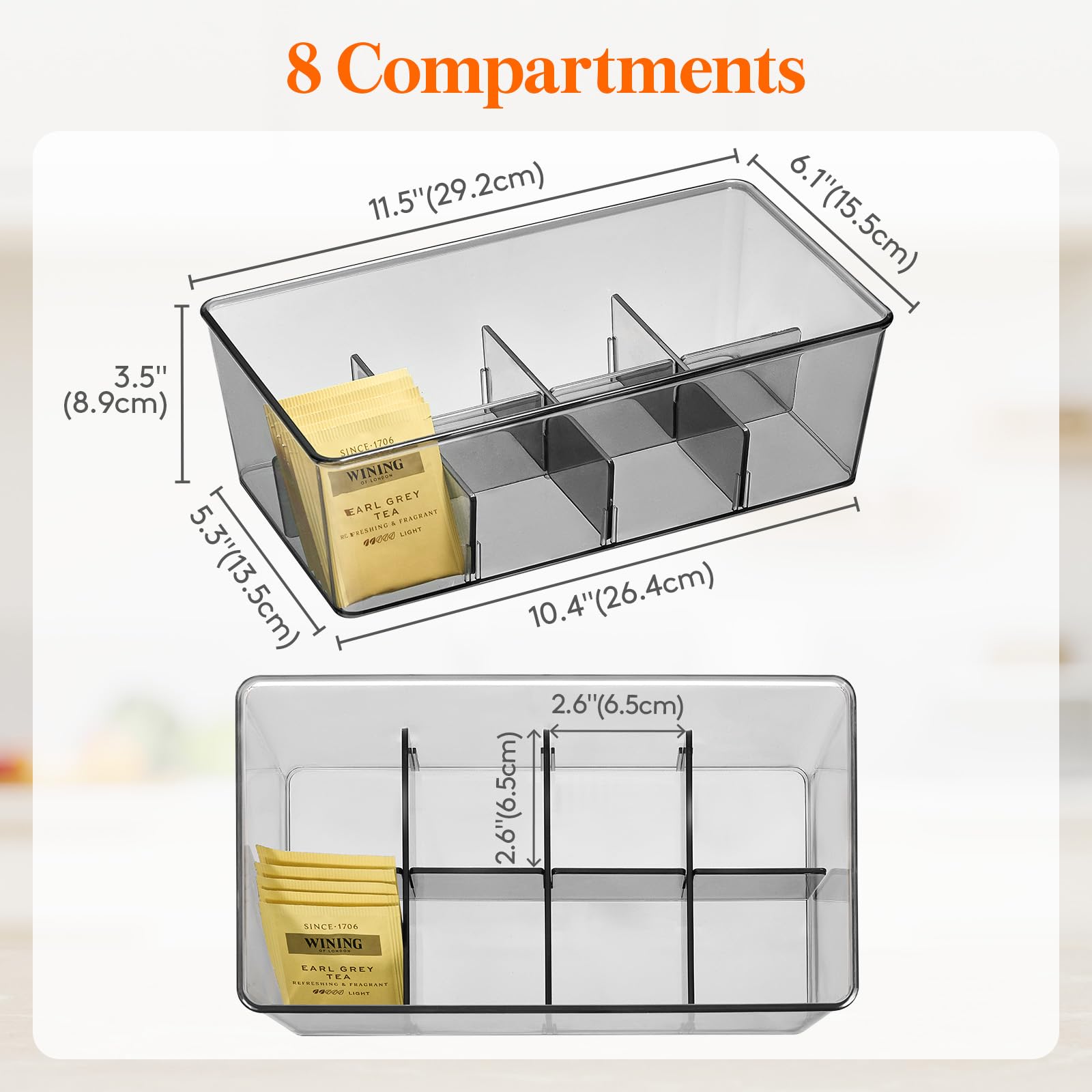 Lifewit multi-use storage holds creamer packets, sugar, and snacks.