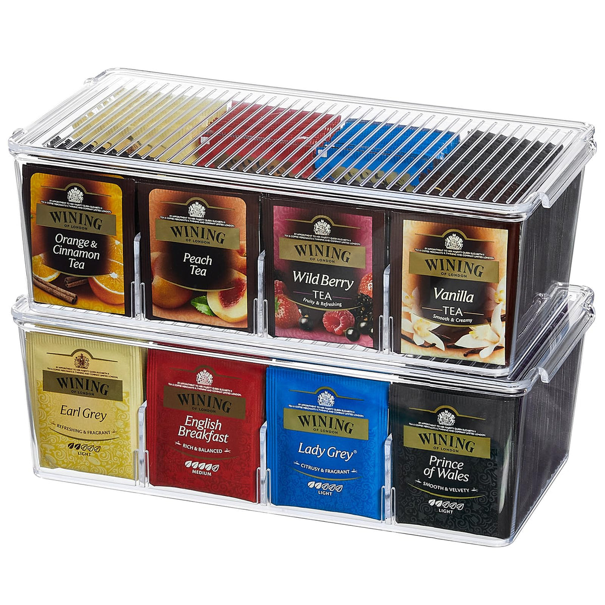 Lifewit tea bag organizer stackable box keeping pantry neat and accessible