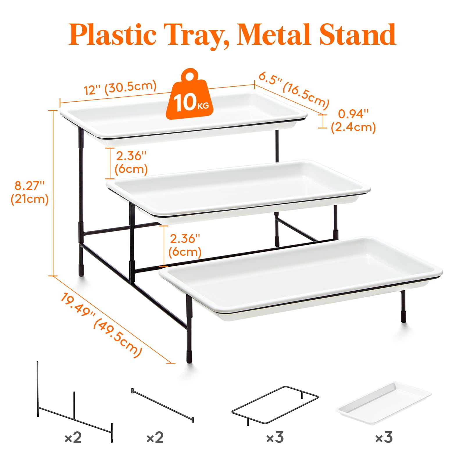 Lifewit three-tier tray stacked setup saves table space during parties