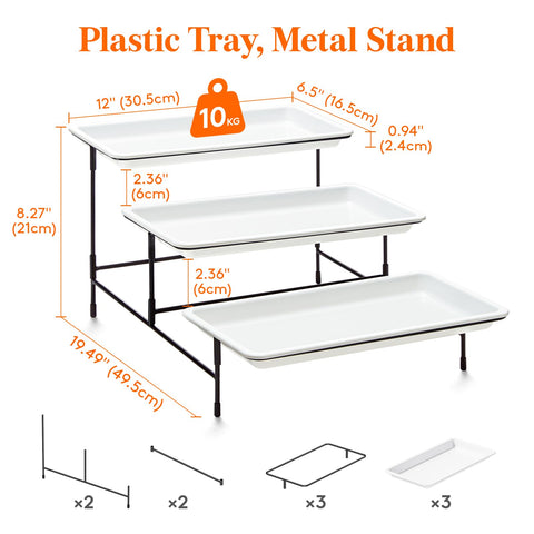 Lifewit three-tier tray stacked setup saves table space during parties