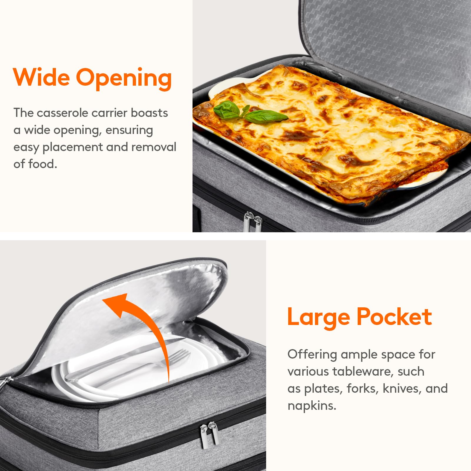 Lifewit top pocket stores utensils for convenient serving on the go.