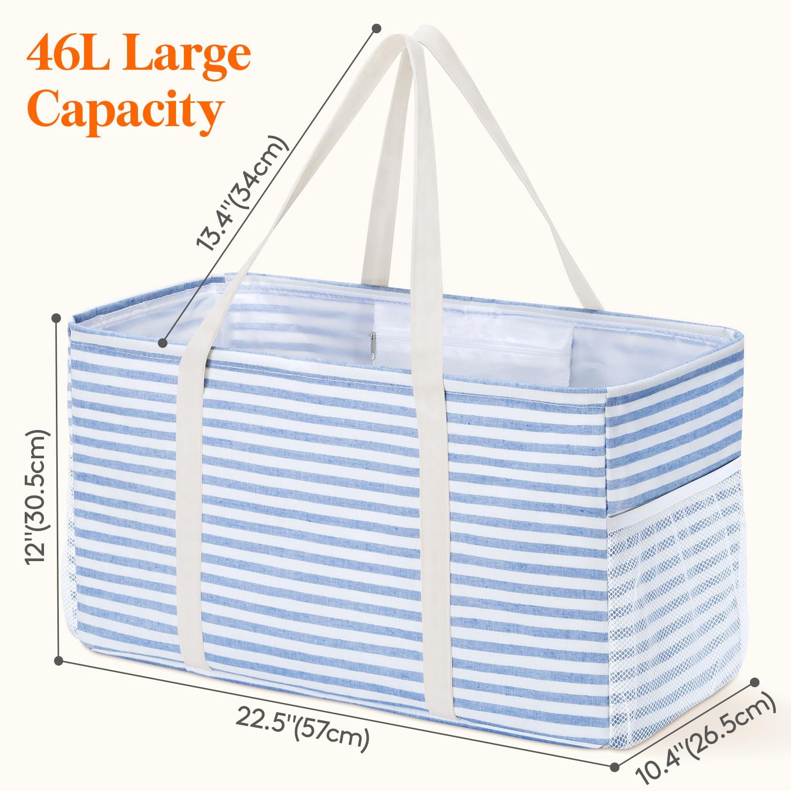 Lifewit tote foldable design stores flat, saving space between uses