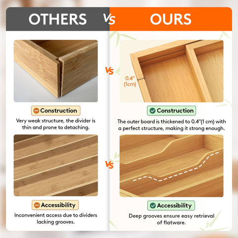 Lifewit bamboo tray features smooth surface that cleans easily.