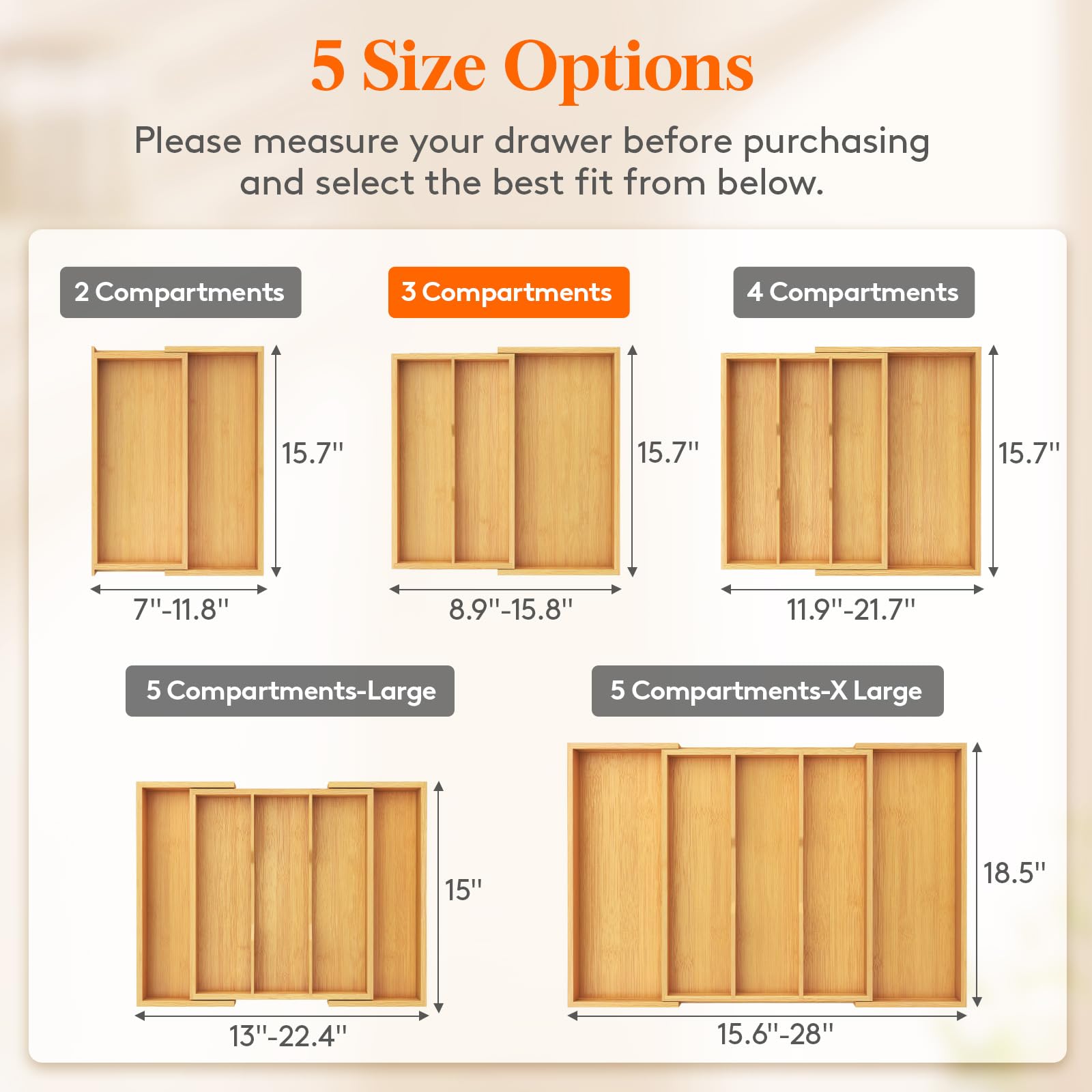 Lifewit bamboo material shown, sturdy and crack-resistant for everyday kitchen use.