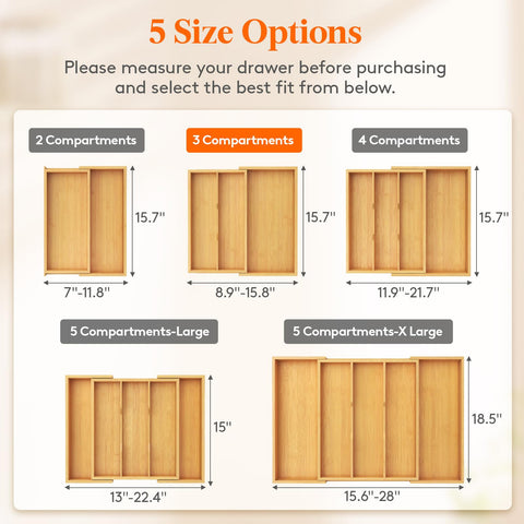 Lifewit bamboo material shown, sturdy and crack-resistant for everyday kitchen use.