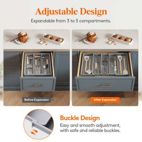 Lifewit organizer with solid bottom panel and attached dividers