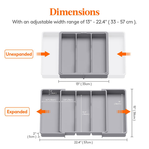Lifewit organizer expanded to five slots in a wide drawer