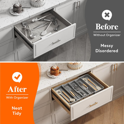 Lifewit utensil organizer gray finish for a modern kitchen