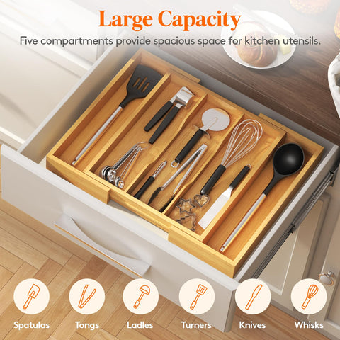 Lifewit grooved retrieval design makes grabbing utensils quick and neat.