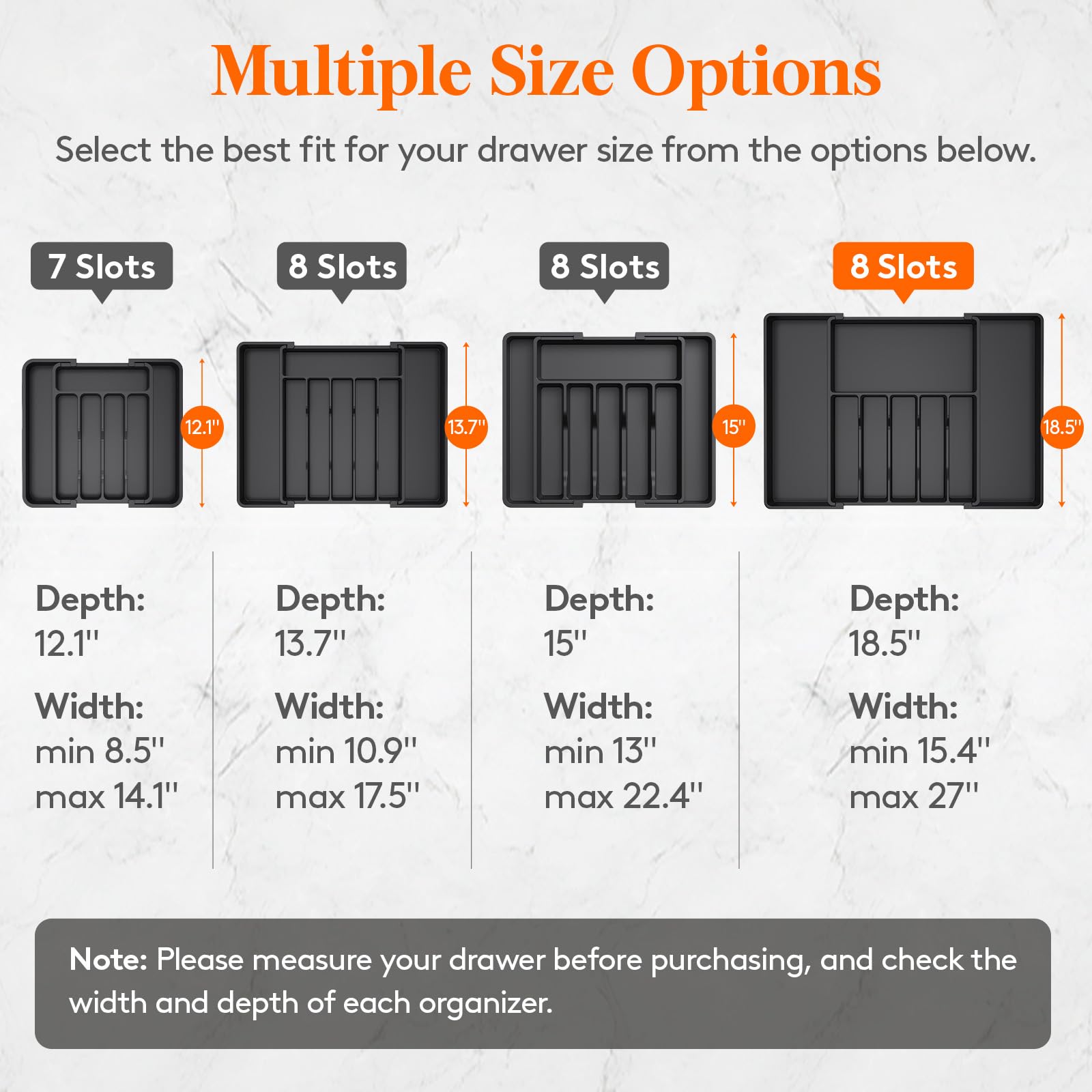 Lifewit utensil tray with multiple compartments for organized cutlery