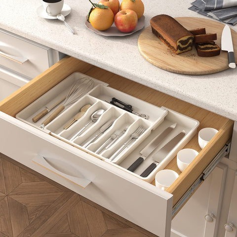 Lifewit white drawer organizer adds a clean, modern look to any kitchen.