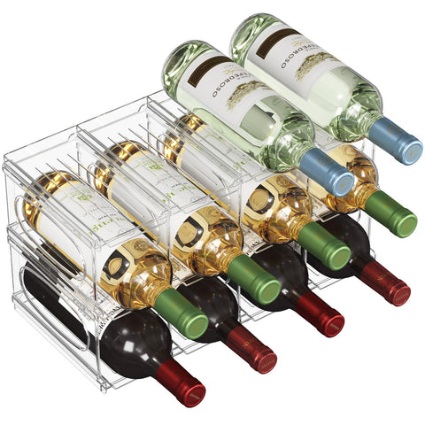 Lifewit wine rack for fridge holds twelve bottles neatly and ready to chill.