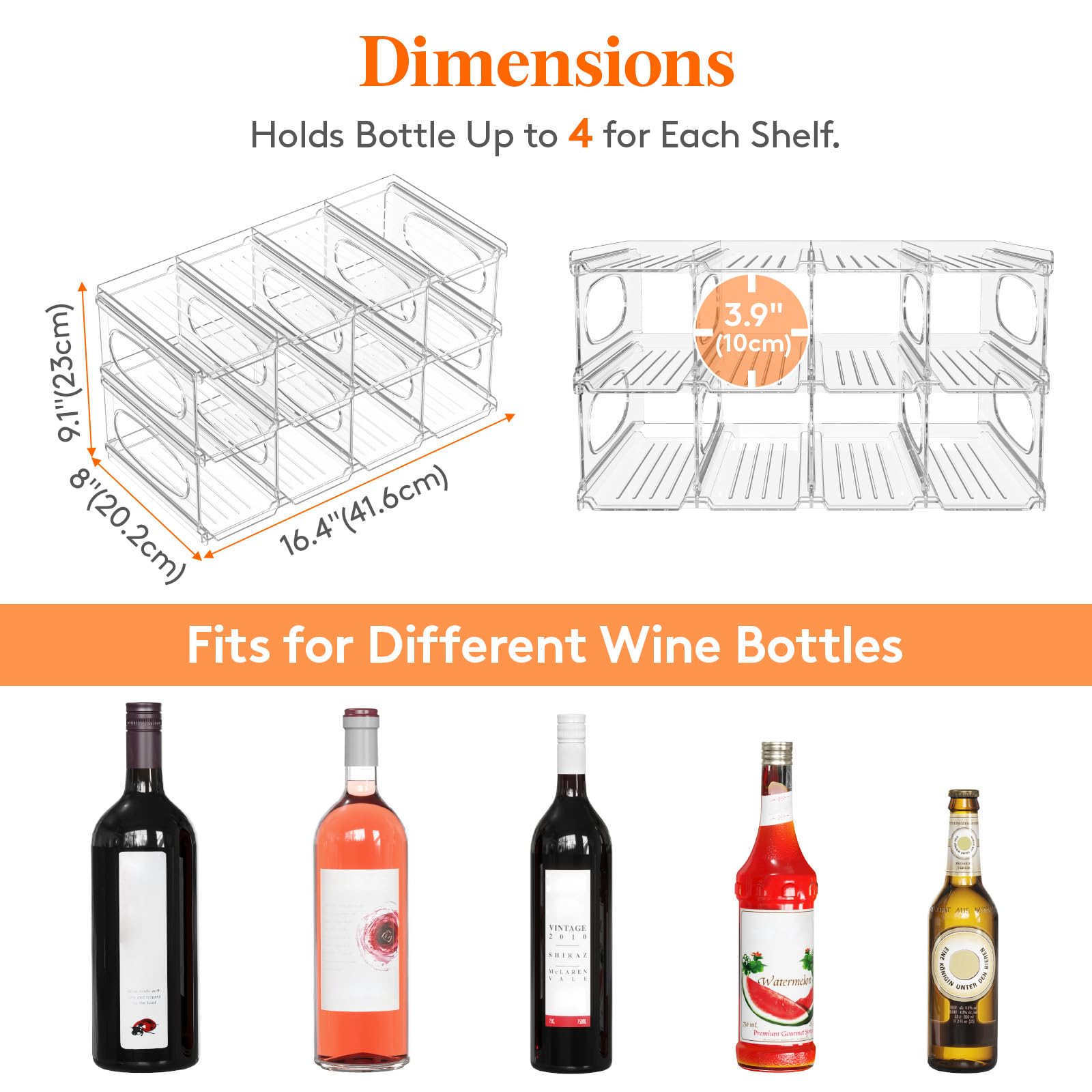Lifewit stackable design shows two bottle layers for space efficiency.
