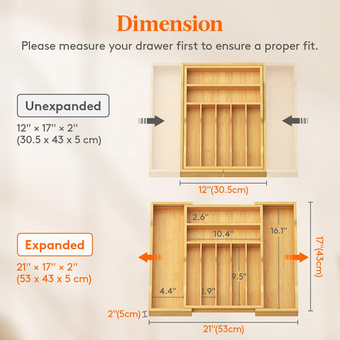 Lifewit bamboo wood finish adds warm, elegant touch to kitchen storage.