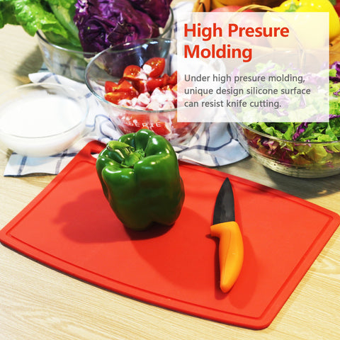 Liflicon 12.6x9.1 inch board offers thick, flexible transfer from prep to bowl.