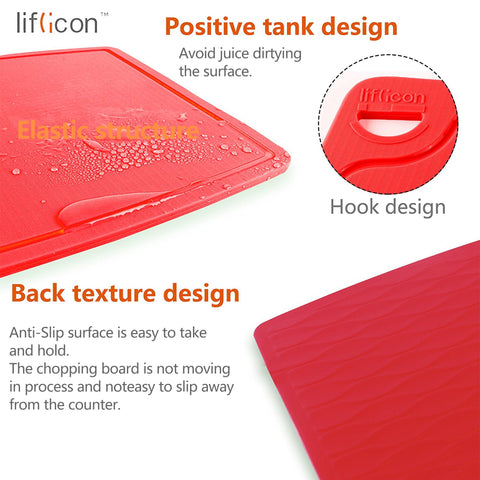 Liflicon silicone cutting board is dishwasher safe for quick cleanup.