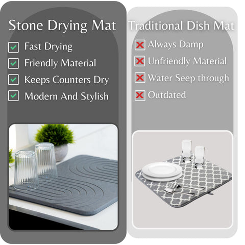 LIFSEZY easy-clean stone drying mat with simple maintenance routine.