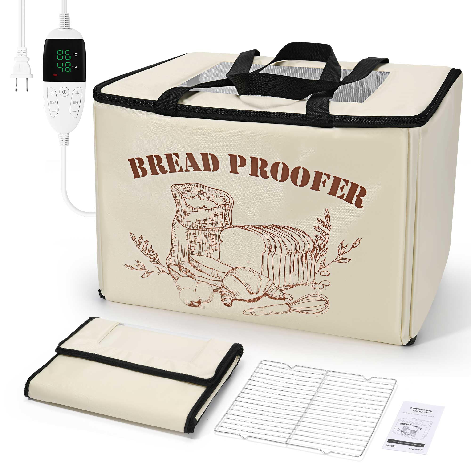 LIFVCNT folding bread proofing box top view showing even fermentation and monitoring