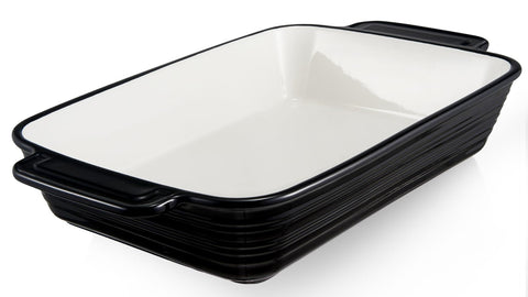 LIFVER casserole dish in the oven with large 115 oz capacity for family meals.