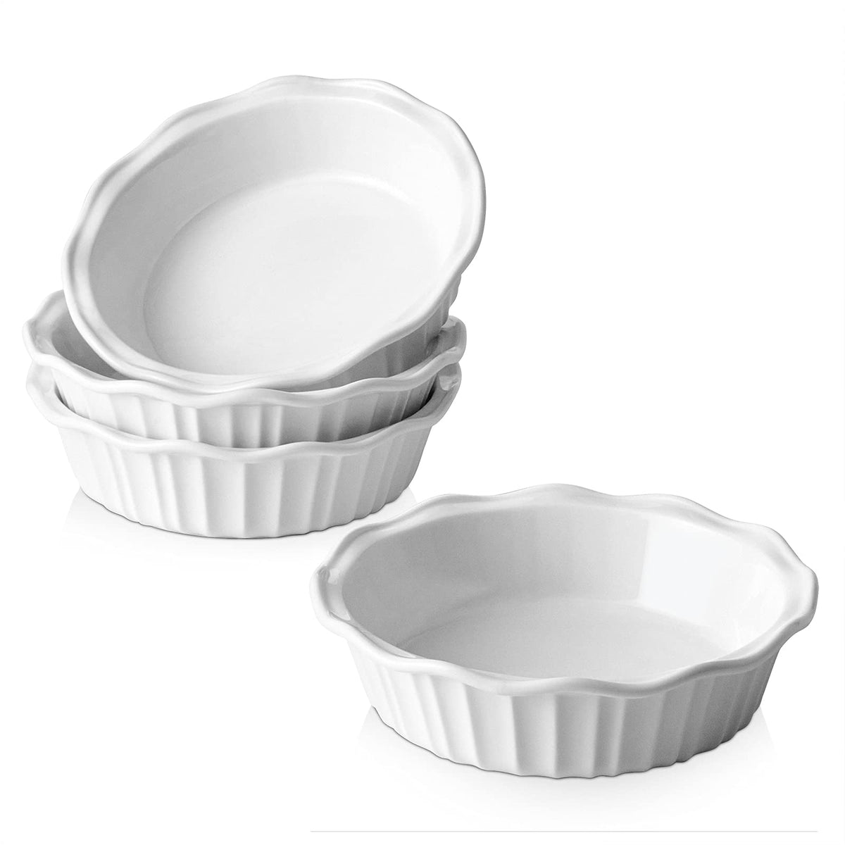 LIFVER 6-inch ceramic pie pans set of four ready for pies and quiches