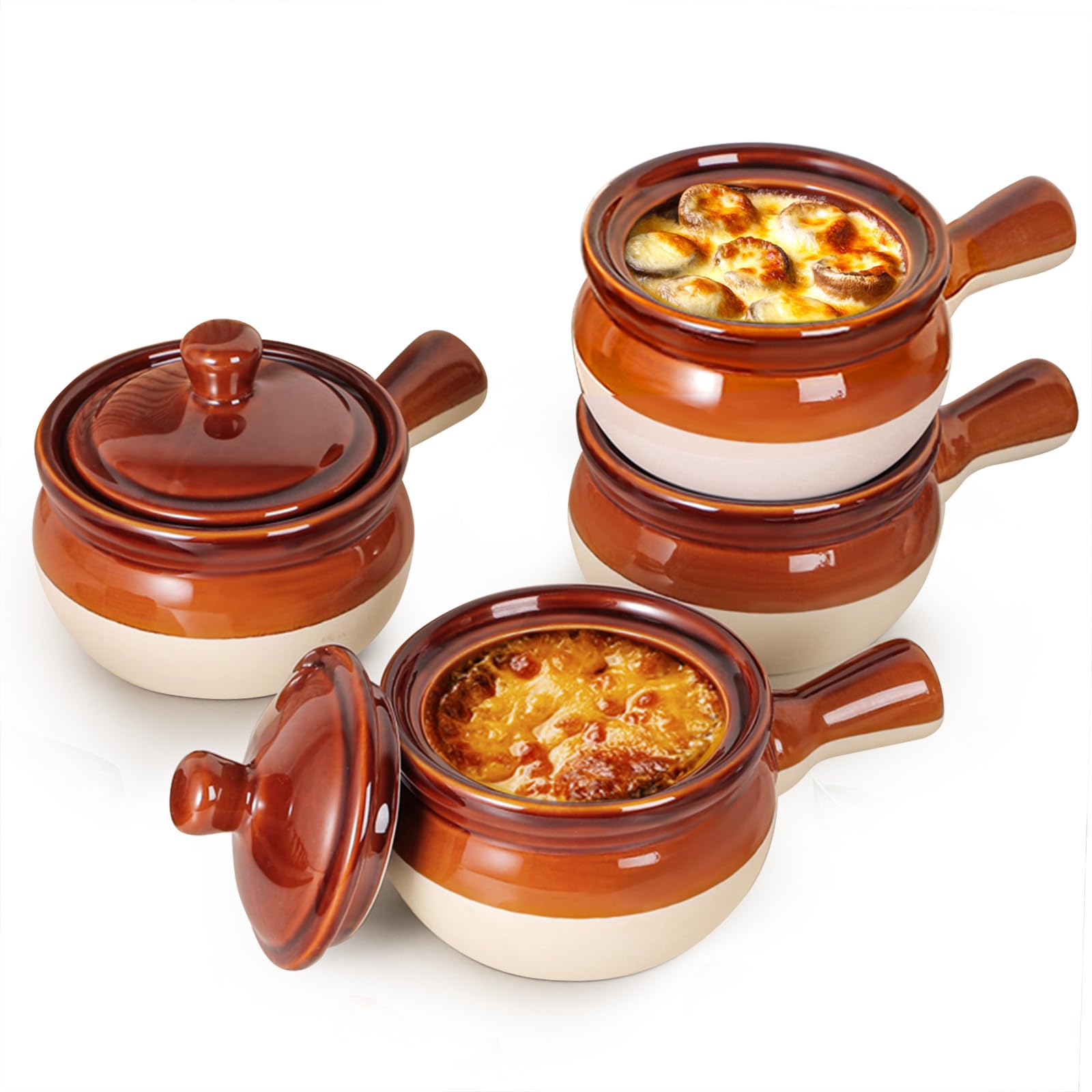 LIFVER French Onion Soup Bowl with Handle shown for easy serving and warmth