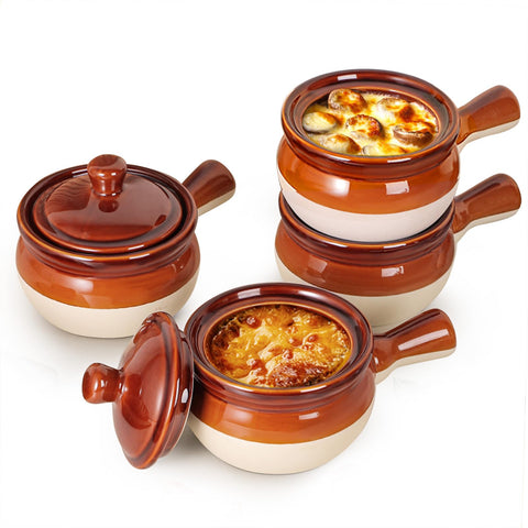 LIFVER French Onion Soup Bowl with Handle shown for easy serving and warmth