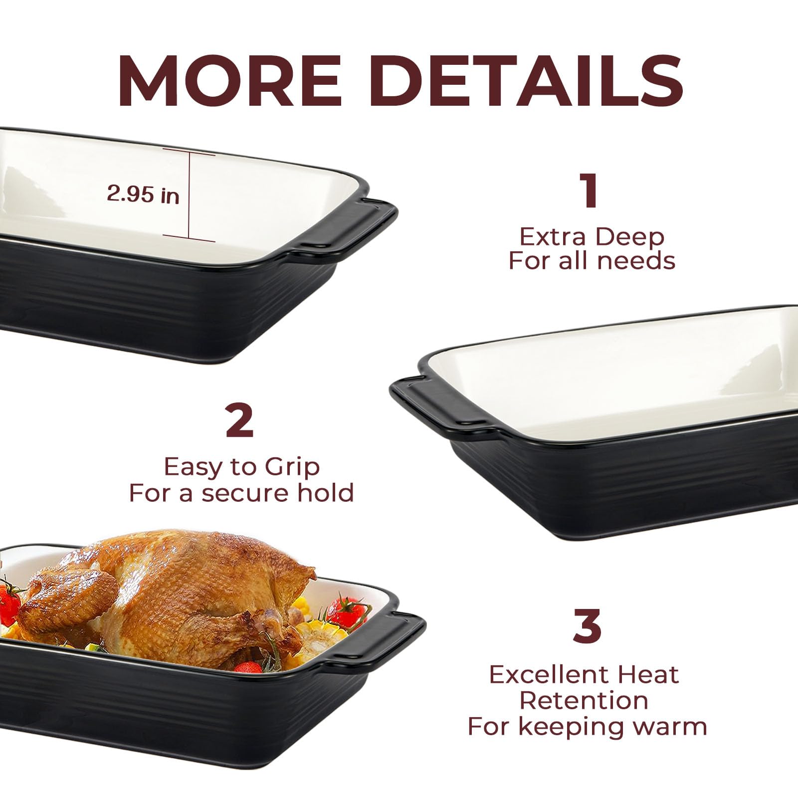 LIFVER lasagna pan stacked for storage with pristine glaze.