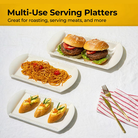 LIFVER 12-inch small platters ideal for appetizers and desserts.