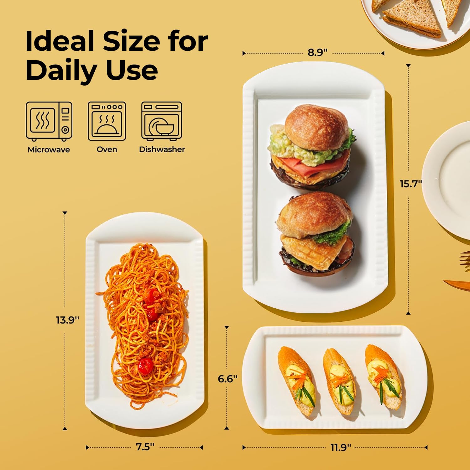 LIFVER 14-inch medium platters for easy serving and elegant sharing.