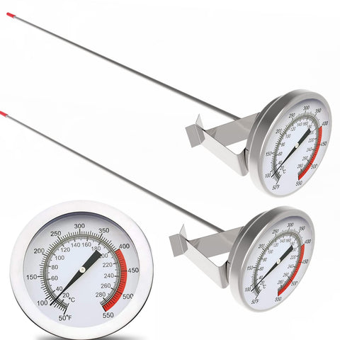 LightBeam long stem thermometer with clip ready for safe frying