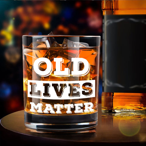 LIGHTEN LIFE 12 oz glass suitable for bourbon, scotch, or Old Fashioned drinks.