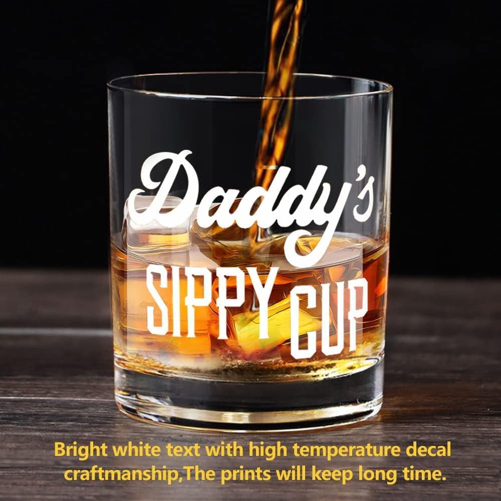 LIGHTEN LIFE engraved text on Daddy's Sippy Cup remains legible over time