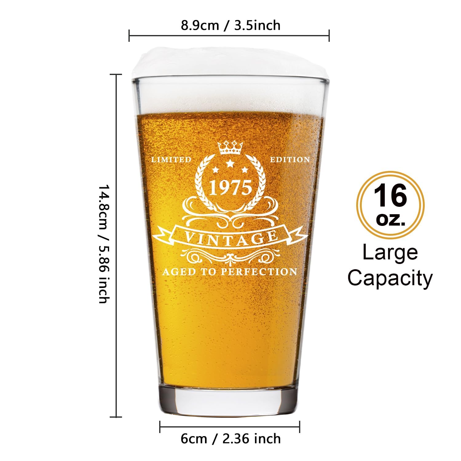 Lighten Life legacy-printed-1975 text on glass conveys vintage charm and longevity.