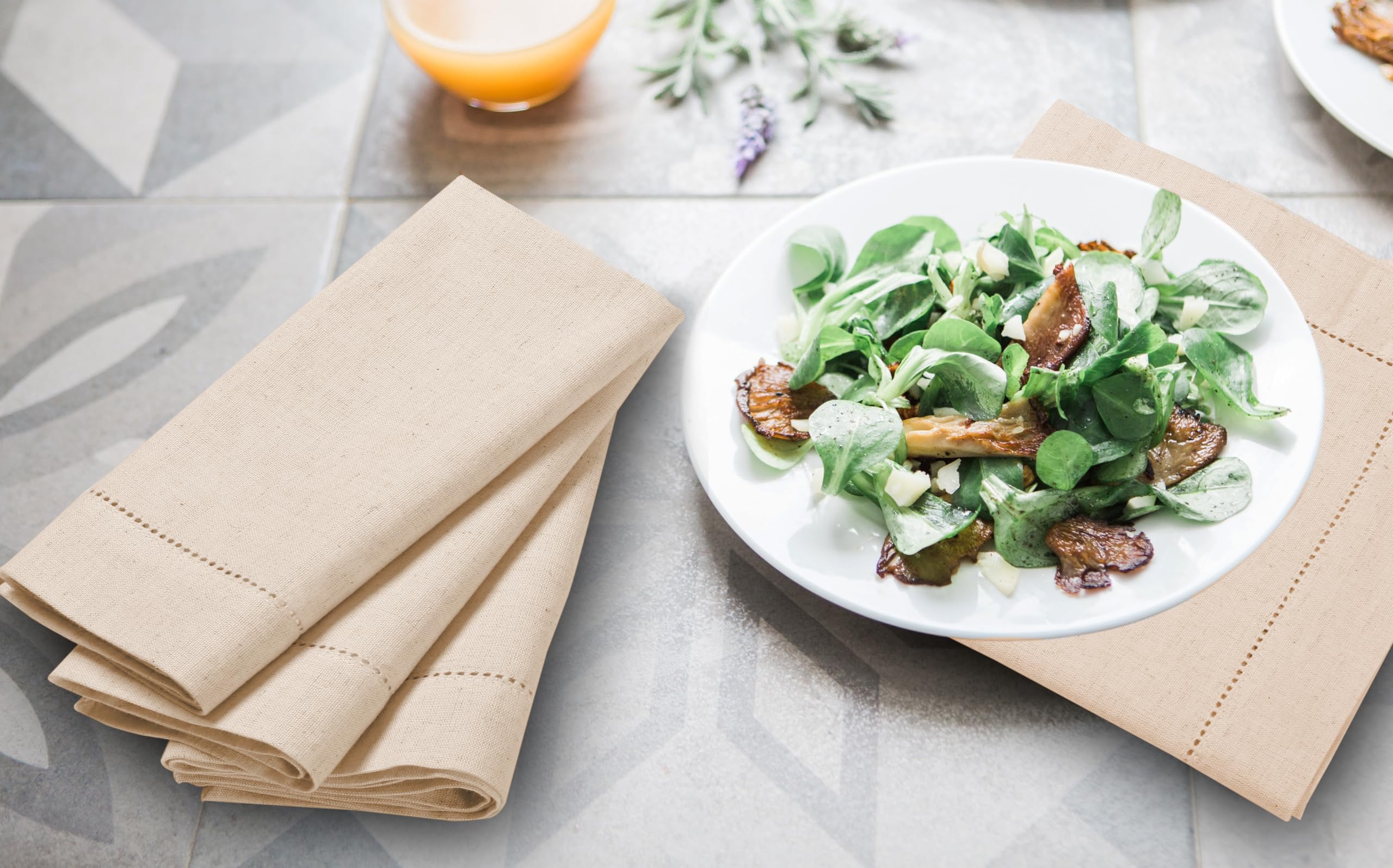 Lightnpro natural flax napkin texture complements rustic or modern table décor.