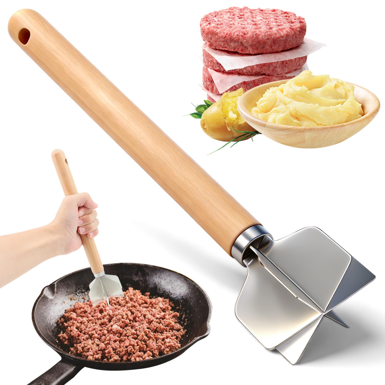 Lignumix 304 stainless steel meat chopper top view showing durable 11-inch design