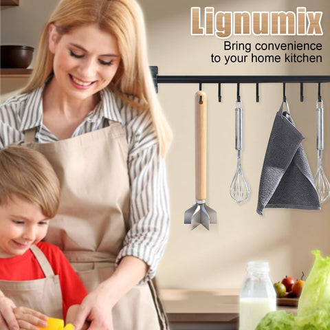 Lignumix hanging-hook design enables convenient kitchen storage