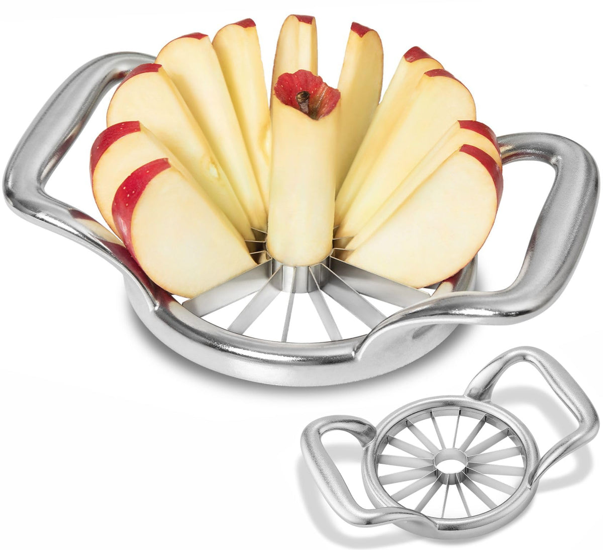 LIIGEMI Apple Slicer 16-slice top view for quick coring and even slicing.