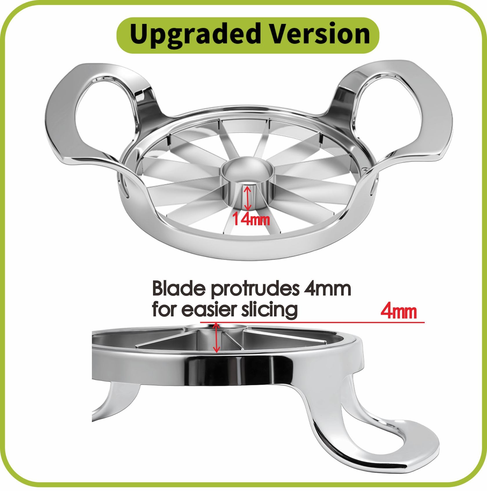LIIGEMI Apple Slicer close-up shows sharp 304 stainless steel blades.