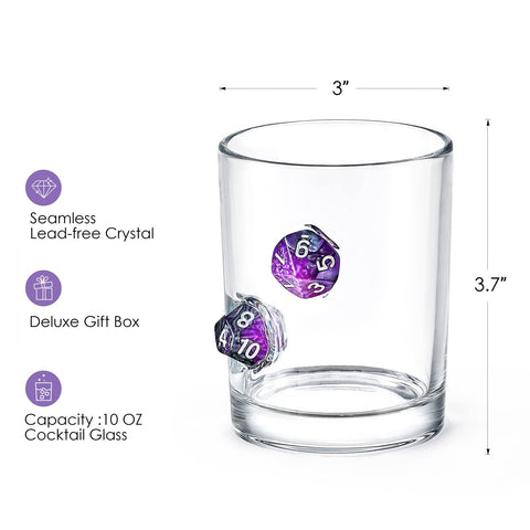LIIGEMI purple dice glass doubles as a refined gift for whiskey lovers.